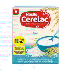 Nestle Cerelac Fortified Baby Cereal with Milk - Rice, 300g BIB Pack (From 6 Months)