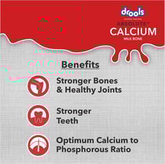 Drools Absolute Calcium Milk Bone, Dog Supplement for Medium Breed Dogs, 16 Pieces, 880g