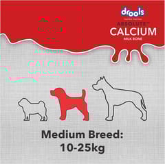 Drools Absolute Calcium Milk Bone, Dog Supplement for Medium Breed Dogs, 16 Pieces, 880g