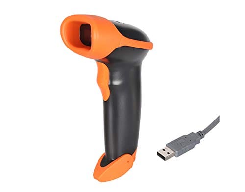 Primacode PR-3810 2D QR Code Scanner - USB Wired Aadhar Card and Mobile Screen Scanner (Black - Orange)