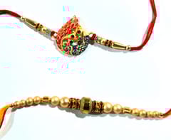 Set of 2 rakhis with box card and roli-chawal