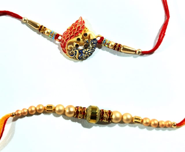Set of 2 rakhis with box card and roli-chawal