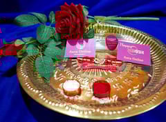 Set of 2 rakhis with box card and roli-chawal