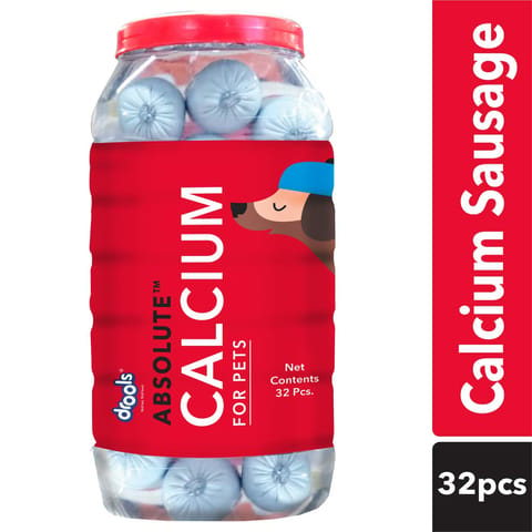 Drools Absolute Calcium Sausage Dog Supplement - Jar, 32 Pcs