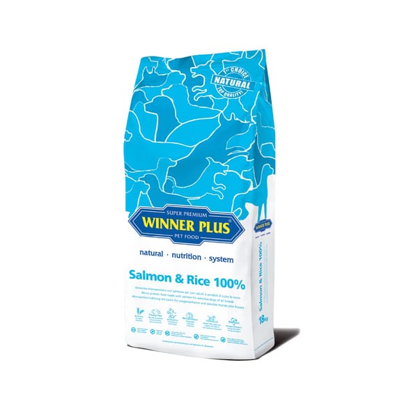 WINNER PLUS SALMON & RICE 100% Super Premium Dry Food, 3 Kg (WPSNR03)