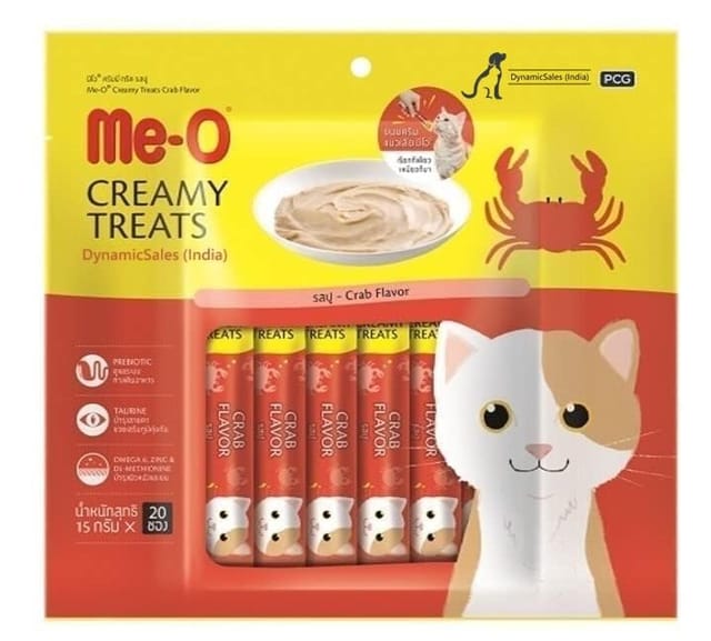 Me-O CREAMY CAT TREATS, 300 g - CRAB (15 g X 20)(ID5-CACH-4815)