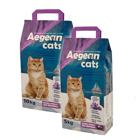 AEGEAN CATS cat litter with fresh LAVANDER scent, 5 Kg (AC-CLL-X5)