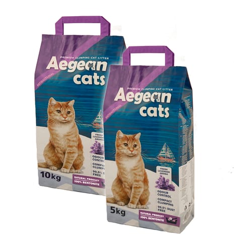 AEGEAN CATS cat litter with fresh LAVANDER scent, 5 Kg (AC-CLL-X5)