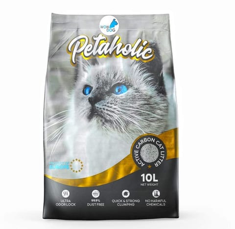 PETAHOLIC Premium Active Carbon Cat Litter, 10 L (PH-ACL-10L)(Pack of 1)