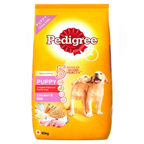 PEDIGREE DRY DOG FOOD PUPPY, 10 KG - CHICKEN & MILK (21-PDG-PCM-10X)
