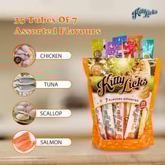 RENA'S KITTY LICKS CAT TREATS, 525 g - 7 FLAVOURS ASSORTED (15 g X 35)(21-RNK-AST-X5K-9243)