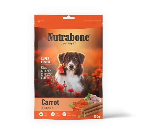 NUTRABONE SUPER FUSION Dog Treat, 100 g - CARROT & CHICKEN (19-NB-CRC-X1K)