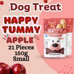 GNAWLERS HAPPY TUMMY DAILY DENTAL CHEWS SMALL, 150g X 21 PCs - APPLE (19PTDGNWHTA21)