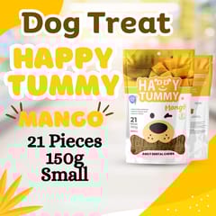 GNAWLERS HAPPY TUMMY DAILY DENTAL CHEWS SMALL, 150g X 21 PCs - MANGO (19-GNW-HTM-N21)