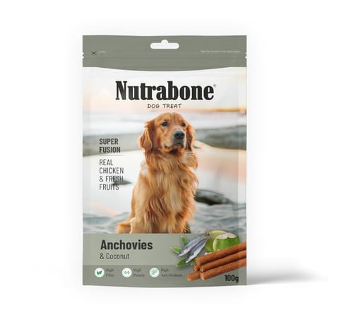 NUTRABONE SUPER FUSION Dog Treat, 100 g - ANCHOVIES & COCOANUT (19-NB-ANC-X1K)