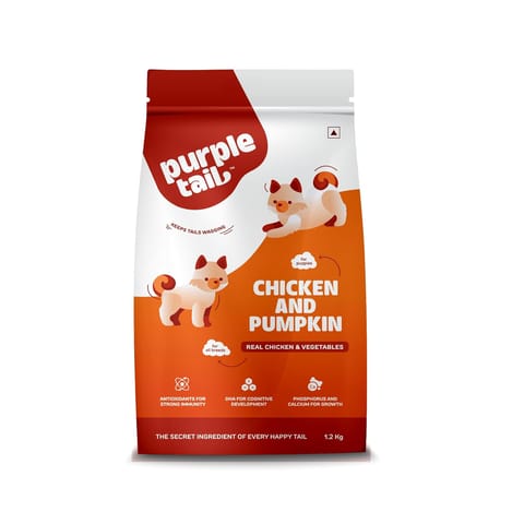 PURPLE TAIL PUPPY DRY DOG FOOD, CHICKEN & PUMPKIN - 3 KG (21-PTL-PCP-3X0)