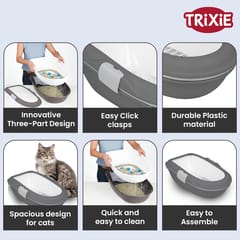 TRIXIE BERTO CAT LITTER TRAY WITH SEPARATING SYSTEM - LARGE (BLUE)(40152)