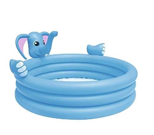 Kid's Plastic Inflatable Elephant Spray Water Family Swimming Pool (Blue)