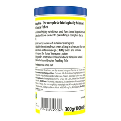 Tetra Bits Fish Food For All Discus And Other Demanding Tropical Fish To Maintain Good Health Colour And Growth Bio Active Formula 300 Gram, All Life Stages, Granule