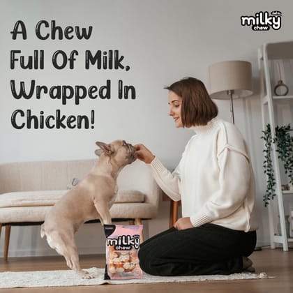 Milky Chew Chicken & Milk Flavoured Dog Bone Treats | Soft & Nutritious Training Snacks | High-Protein, Calcium-Rich Chews for Puppies & Adult Dogs | Ideal for All Breeds � 70g